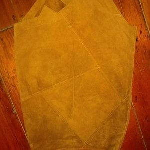 Asymmetrical suede skirt